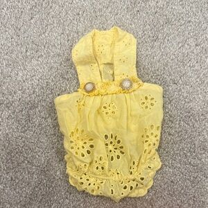 Yellow Eyelet dog Clothing (xs)